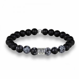 Pulseira Masculina de Pedra Ágata Matte Signo Touro - PP44 Pulseira Masculina de Pedra Ágata Matte Signo Touro - PP44