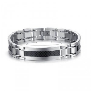Pulseira Luxo em Aço Inox e Fibra de Carbono - PA08 Pulseira Luxo em Aço Inox e Fibra de Carbono - PA08
