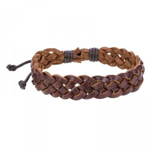 Pulseira de Couro Trançado Marrom Café Paradiso San Diego - PC27 Pulseira de Couro Trançado Marrom Café Paradiso San Diego - PC27