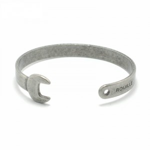 Pulseira Masculina de Aço Chave de Boca Rouille Prata Envelhecida - PA46 Pulseira Masculina de Aço Chave de Boca Rouille Prata Envelhecida - PA46