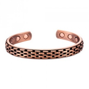 Pulseira Masculina de Aço Cobre Magnética Neodímio Ajustável Pulseira Masculina de Aço Cobre Magnética Neodímio Ajustável