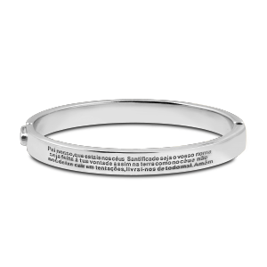 Pulseira Masculina De Aço Prata Com Oração Pai Nosso Pulseira Masculina De Aço Prata Com Oração Pai Nosso