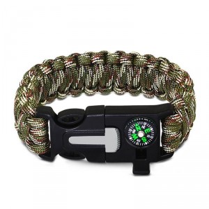 Pulseira de Sobrevivência Paracord 5 em 1 Camuflada - PD17 Pulseira de Sobrevivência Paracord 5 em 1 Camuflada - PD17
