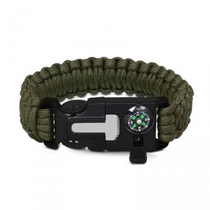 Pulseira de Sobrevivência Paracord Survival 5 em 1 Verde Militar - PD15 Pulseira de Sobrevivência Paracord Survival 5 em 1 Verde Militar - PD15