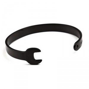 Pulseira de Aço Masculina Chave de Boca Rouille Preta - PA44 Pulseira de Aço Masculina Chave de Boca Rouille Preta - PA44