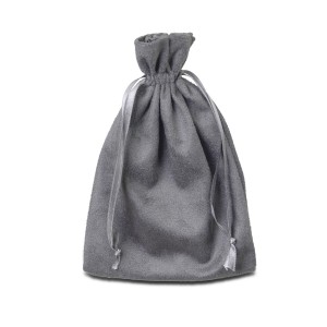 Saco de Presente Em Suede Cinza 10 x 15 cm Para Jóias Saco de Presente Em Suede Cinza 10 x 15 cm Para Jóias