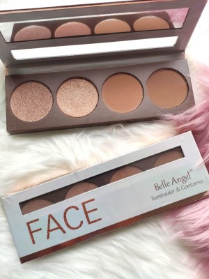 Belle Angel Paleta Iluminador e Contorno Face - embalagem rosê