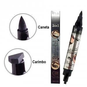 Caneta e Carimbo Delineador de Olhos - Gatinho - 2 Em 1 - Tango