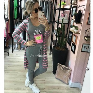 Corina Cardigan Listras Rosa Neon