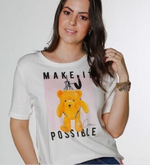 Corina T-Shirt Estampada Off Urso