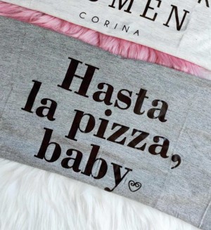 Corina T-Shirt Manga Longa Hasta La Pizza Baby - Mescla Médio