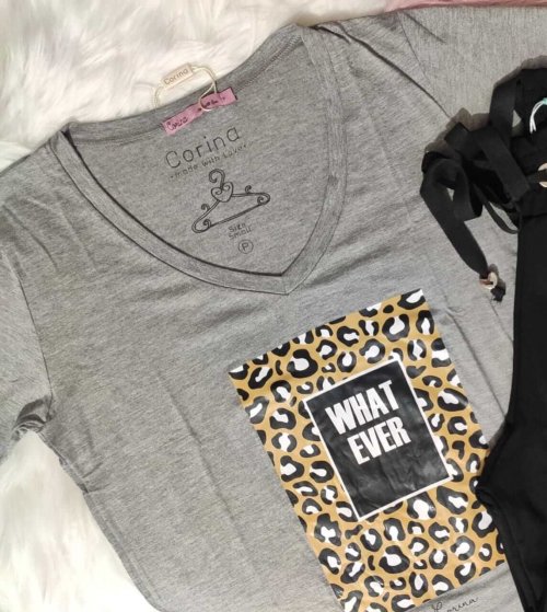 Corina T-Shirt Manga Longa What Ever - Mescla Médio
