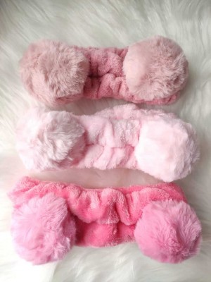 Faixa de Cabelo - para Maquiagem e Cuidados com a pele - modelo: Pom Pom