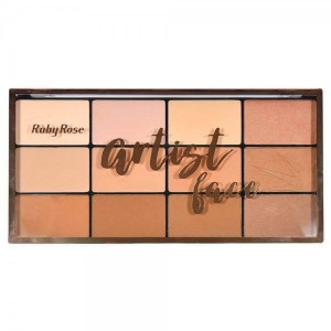 Ruby Rose Paleta de Pó Facial e Pó Bronzeador Artist Face - HB7218