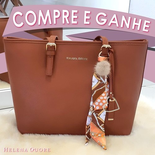 Bolsa Veneza Caramelo + Gravatinha Bege