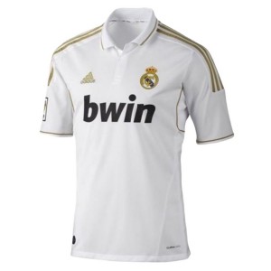 Camisa Real Madrid Home Retrô 2011/12 - Dourado e Branco 