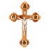 Miniatura - Crucifixo de mão feito de madeira de oliva com quatro copos preenchidos com relíquias sagradas