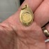 Miniatura - Medalha Oval: Nossa Senhora de Lourdes com Água da gruta de Lourdes (Dourada)
