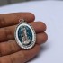 Miniatura - Medalha Original da Aparição de Lourdes Azul com Brilho - Grande