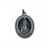 Miniatura - Medalha Original da Aparição de Lourdes Azul com Brilho - Grande