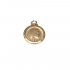 Miniatura - Medalha Redonda Original N. Senhora de Lourdes com Água da Gruta de Lourdes - Dourada