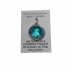 Miniatura - Medalha Original N. Senhora de Lourdes com Água da Gruta de Lourdes - Azul Redonda - Rosto de Nossa Senhora