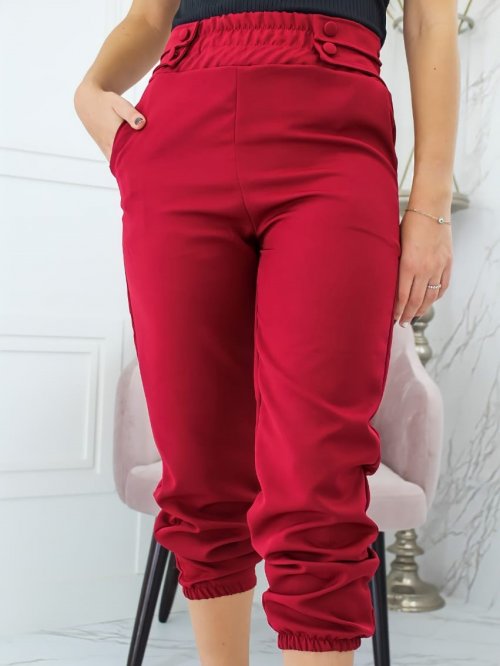JOGGER COM ELÁSTICO E DETALHES BOTÕES - MARSALA