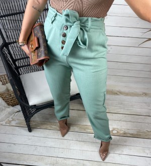 CALÇA EM LINHO GEYSA - MENTA CALÇA EM LINHO GEYSA - MENTA