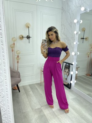 PANTALONA - KAREN - CÓS COM ELÁSTICO LARGO - FÚCSIA PANTALONA - KAREN - CÓS COM ELÁSTICO LARGO - FÚCSIA