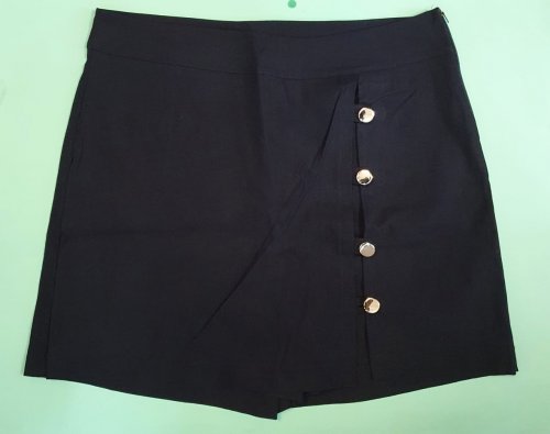 SHORT SAIA PLUS SIZE FENDINHA - PRETA
