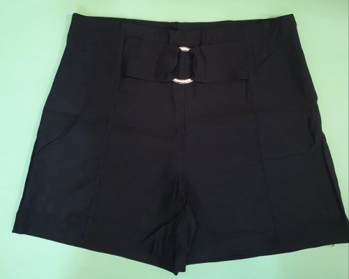 SHORTS PLUS SIZE BENGALINE FIVELA - PRETO