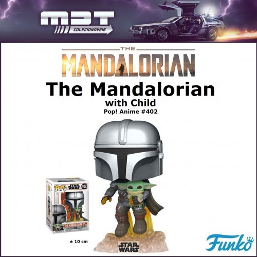 Funko Pop - Star Wars: The Mandalorian -  The Mandalorian with Child (Grogu - Baby Yoda) #402