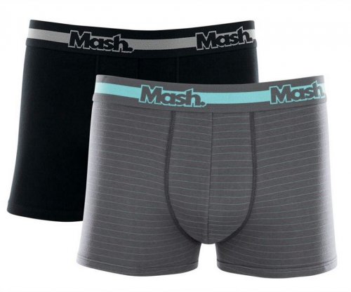 Download Kit Cueca Boxer Cotton Mash 2 Peças Preta e Cinza