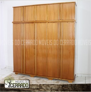 Guarda Roupas de Madeira 05 Portas Duplex Puxador Reto