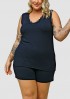 Miniatura - Universo Toque Pijama Regata com Short Viscolycra PlusSize