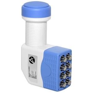 LNB Alphasat ALN501 Universal com 8 Saídas - Branco/Azul LNB Alphasat ALN501 Universal com 8 Saídas - Branco/Azul