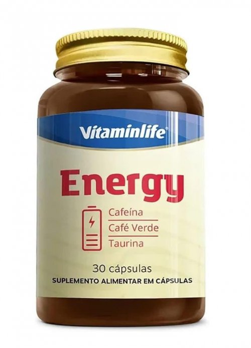 Energy - Cafeína, Café Verde E Taurina 30 Caps - Vitaminlife