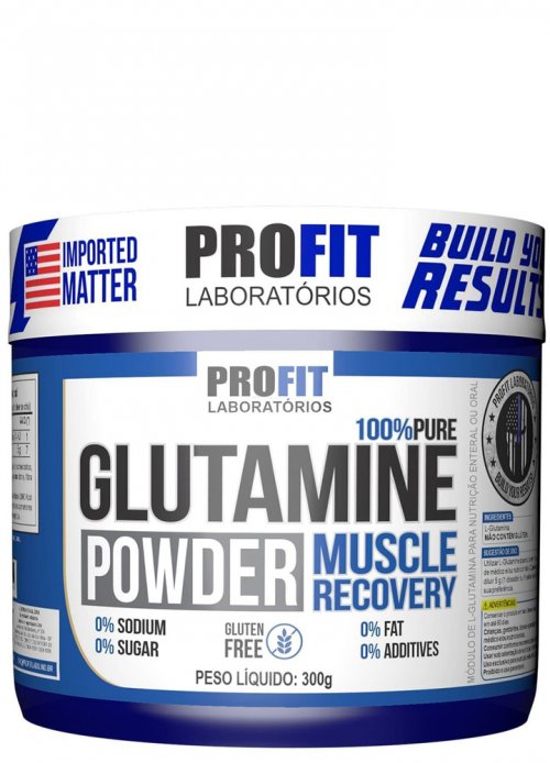 Glutamina Powder Pura 300Gr  Profit Sabor Natural